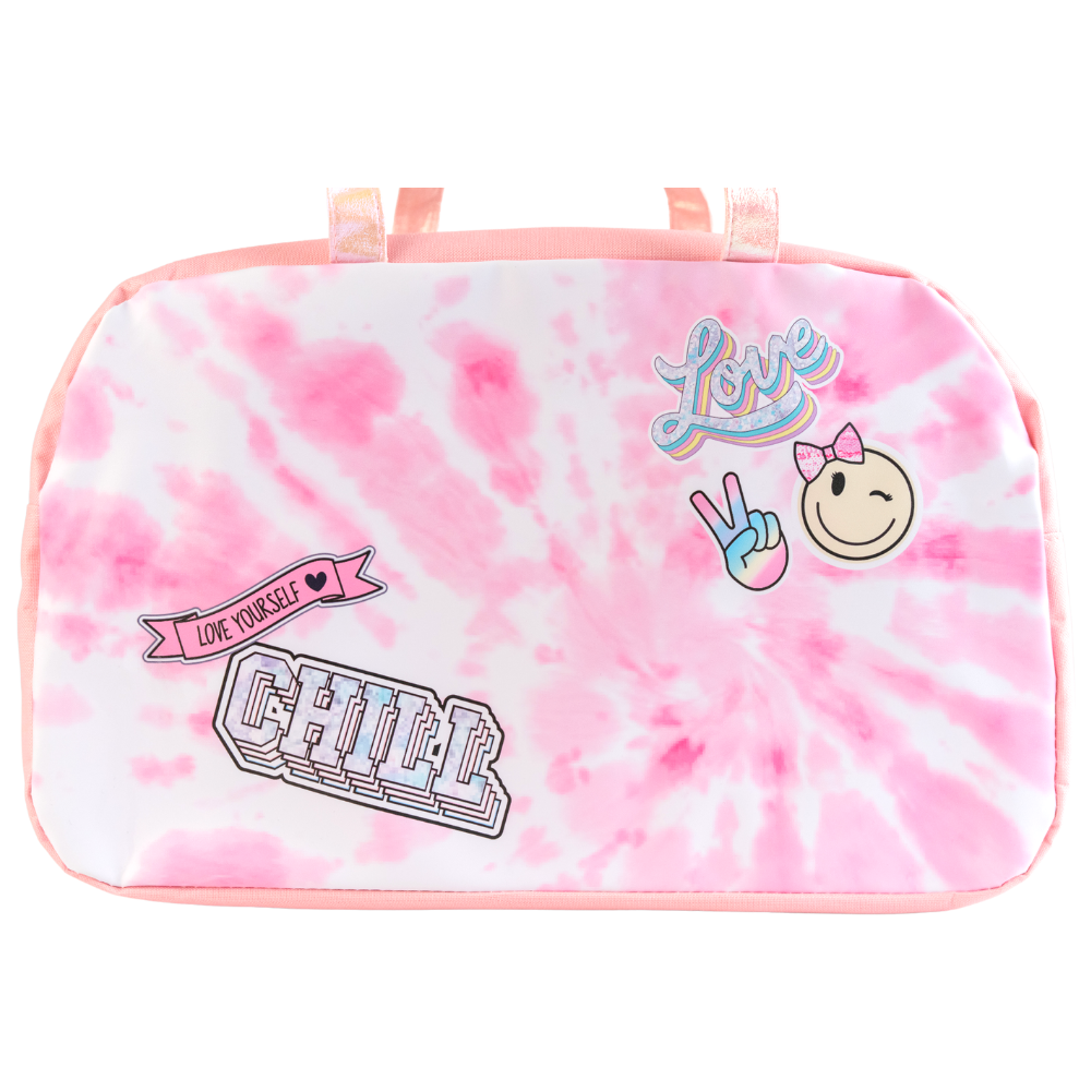 Pink Tie Dye Girls Duffle Bag for Dance, Travel, Sports, or Gymnastics – 18 x 7 x 12 inches