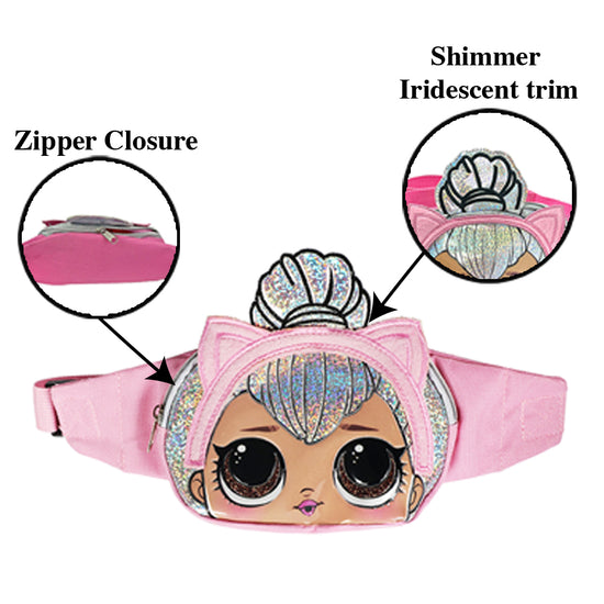 LOL Doll Fanny Pack for Girls with Adjustable Belt, Pink