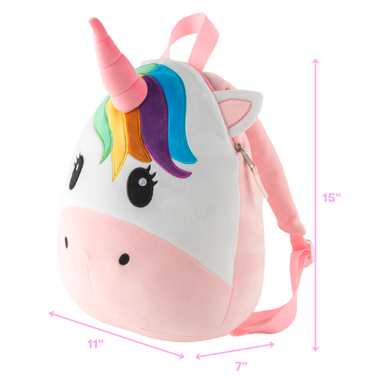Squish Buddies Soft Plush Unicorn Backpack for Girls, 16 inch