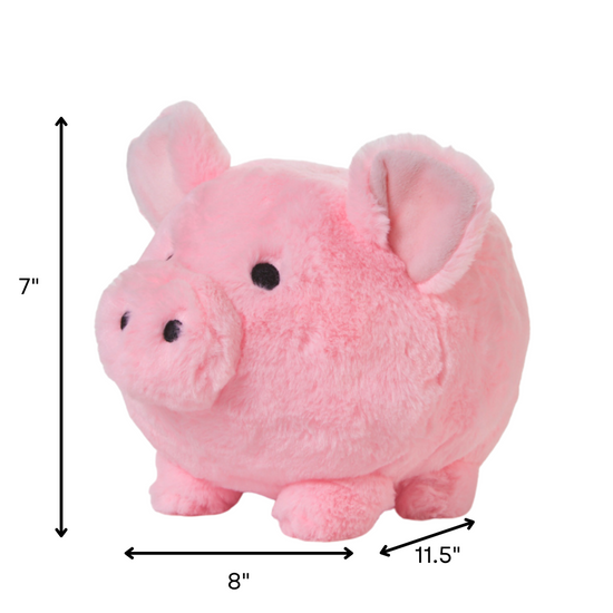 Pink Plush Piggy Bank for Kids, Stuffed Animal Coin Banks with Stopper – Fuzzy Pink Piggy Bank for Girls