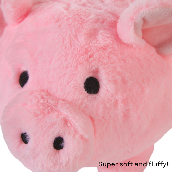 Pink Plush Piggy Bank for Kids, Stuffed Animal Coin Banks with Stopper – Fuzzy Pink Piggy Bank for Girls