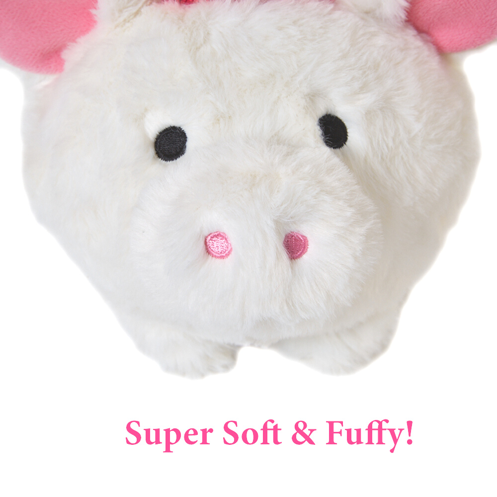 White Plush Piggy Bank for Kids with Pink Princess Crown, Stuffed Animal Coin Banks with Stopper – Princess Piggy Bank for Girls
