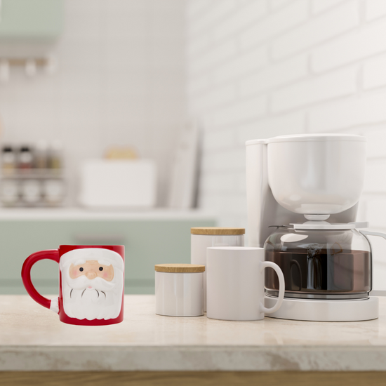 Santa Claus Mug for Kids or Adults - Large Ceramic Christmas Coffee or Hot Cocoa Mug, 15 oz.