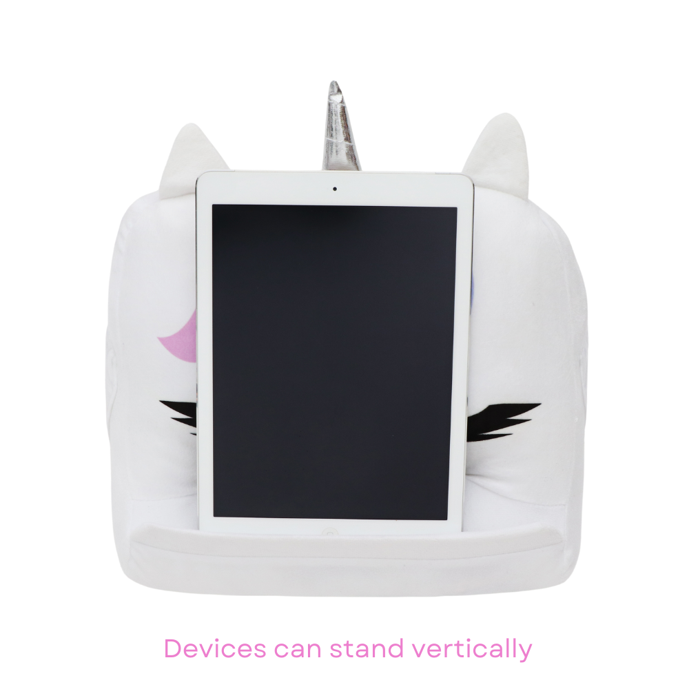 Plush Unicorn Kids Tablet Holder Pillow Stand for Girls, Travel and Home Tablet Stand