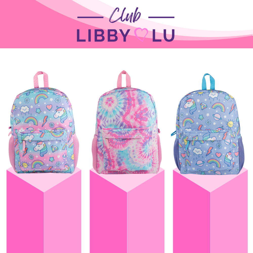 Pastel Tie Dye Backpack for Girls, 16 inch, Pink