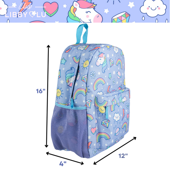 Lilac Unicorn Backpack for Girls, 16 inch