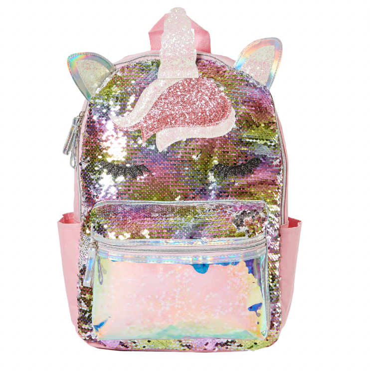 Flip top sequin backpack