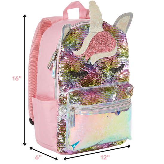 girls initial flip sequin mini backpack Reversible with Straps Justice Unicorn Flip Sequin Backpack