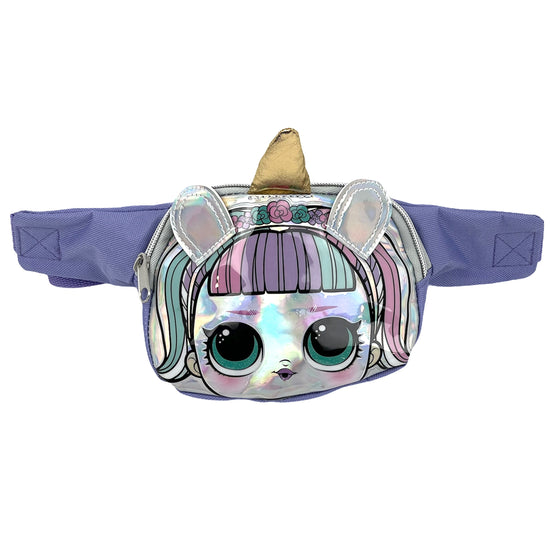 Load image into Gallery viewer, Unicorn LOL Fanny Pack for Girls with Adjustable Belt, Purple – Fits All Sizes
