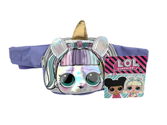Load image into Gallery viewer, Unicorn LOL Fanny Pack for Girls with Adjustable Belt, Purple – Fits All Sizes
