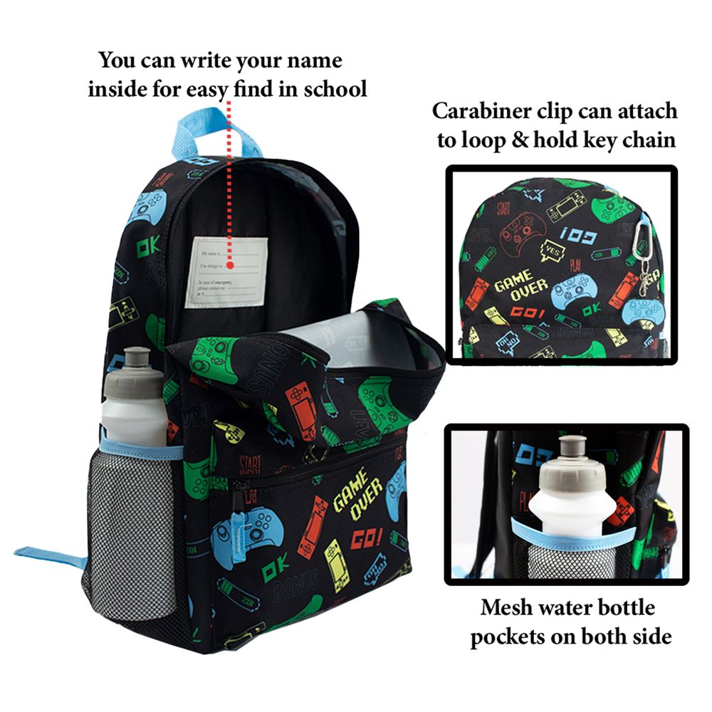 Gaming Backpack Set for Kids, 16 inch, 6 Pieces