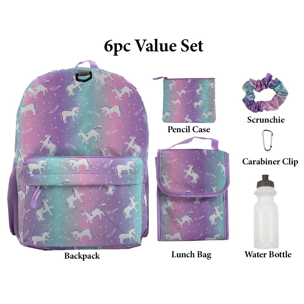 Unicorn Backpack Set for Girls, 16 inch, Pieces Includes