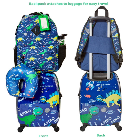 5 Pc. Boys' Dinosaur Space Rolling Suitcase Set with Backpack, Neck Pi – Shop Club Libby Lu 5 Pc. Boys' Dinosaur Space Rolling Suitcase Set with Backpack, Neck Pi – Shop Club Libby Lu