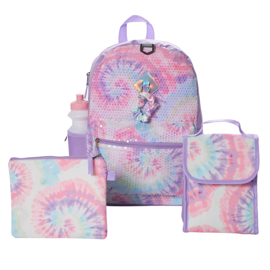 Sequin Tie Dye Backpack Set for Girls 16 inch 6 Pieces Includes F Shop Club Libby Lu