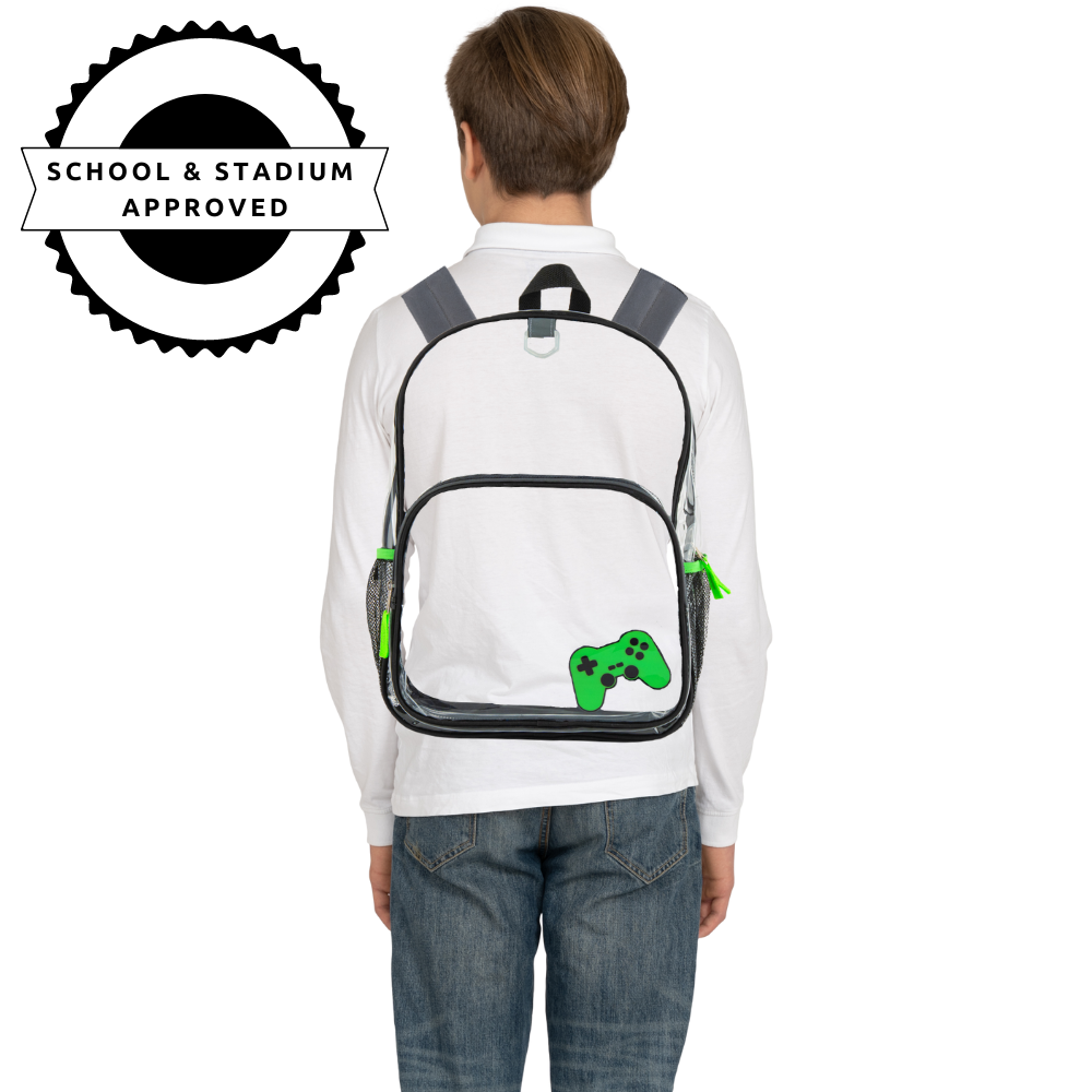 Boys Clear Backpack for School 16 inch Transparent Bag with