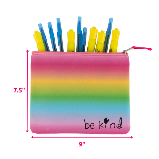 Load image into Gallery viewer, Rainbow Clear Backpack for School, 16 inch Transparent Bag with Matching “Be Kind” Pencil Pouch, 3 Piece Set
