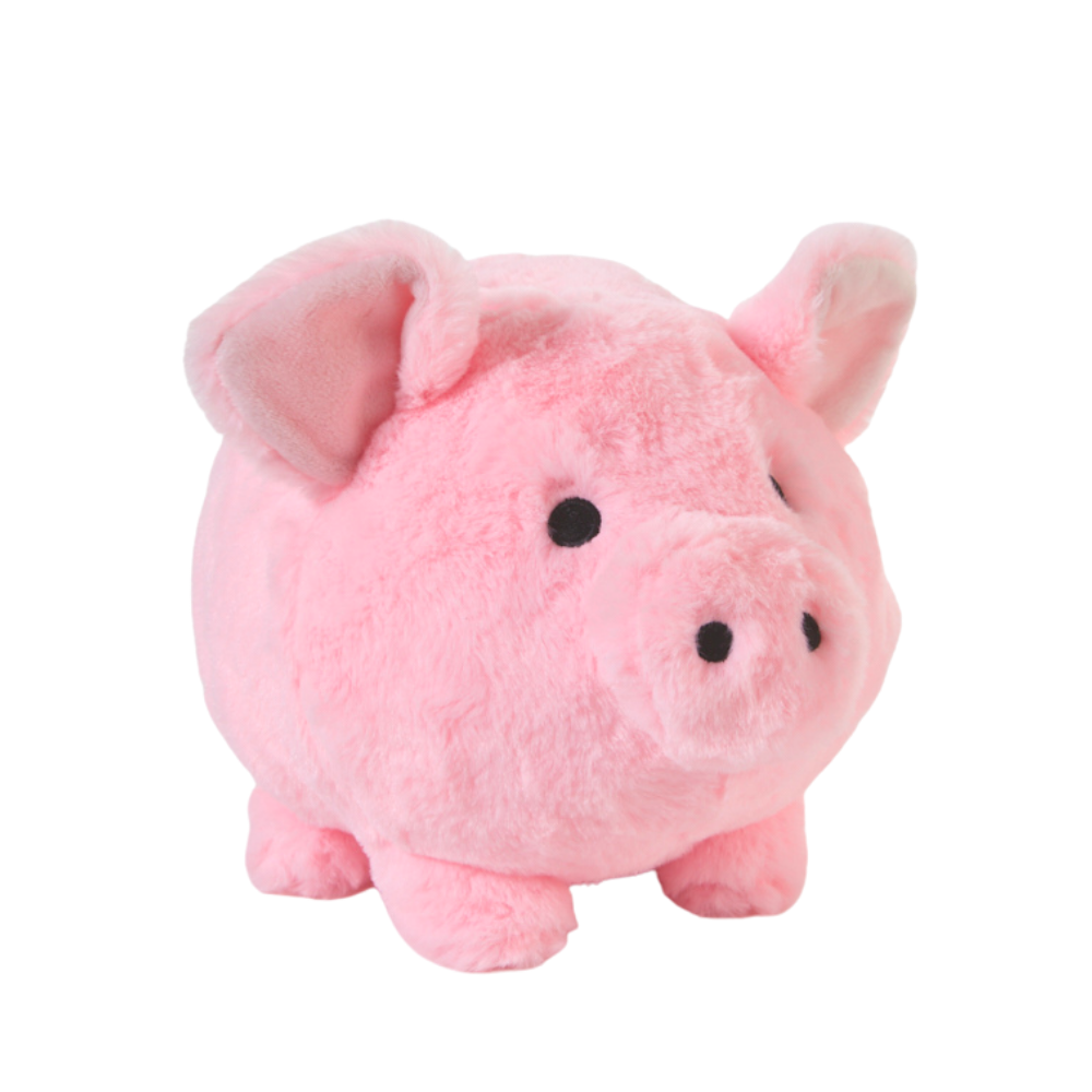 Pink Plush Piggy Bank for Kids Stuffed Animal Coin Banks with