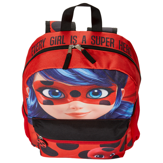 Miraculous Ladybug Backpack for Girls, 16 inch, Red