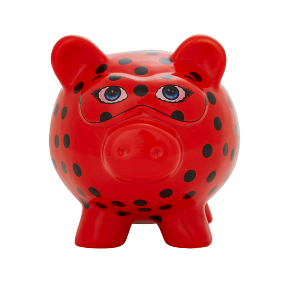 Load image into Gallery viewer, Miraculous Ladybug Piggy Bank for Girls – Kids’ Ceramic Coin Bank, Red
